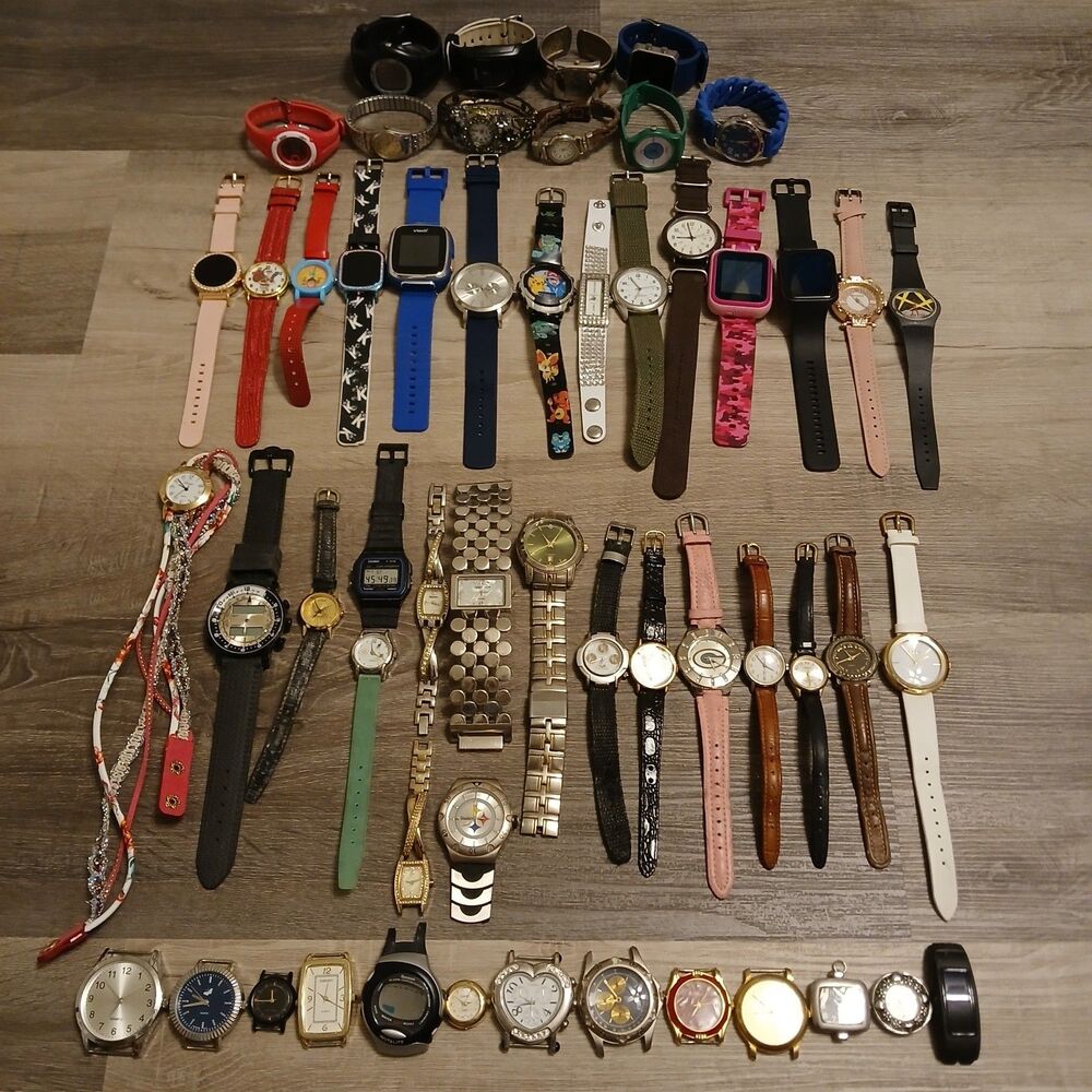 Watch Lot of 50+ Mixed Brands Vintage & Modern Parts/Repair/Craft Untested - K1